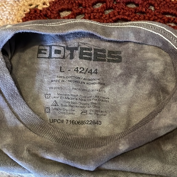 3DTees Boho Growling Wolf Tie Dye Graphic Tee - Picture 3 of 4